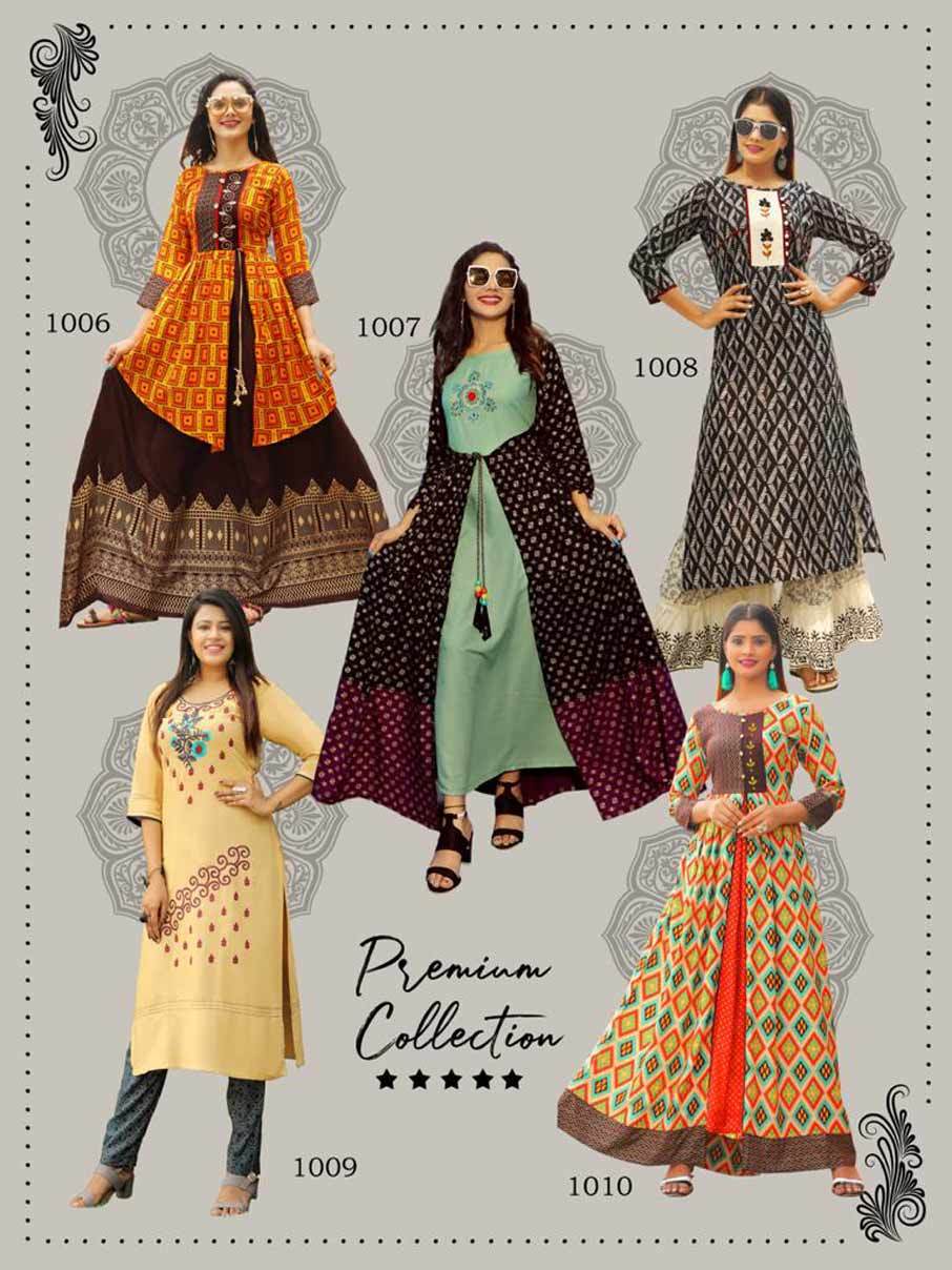 Dry Cleaning Rayon Embroidery Wholesale Kurti