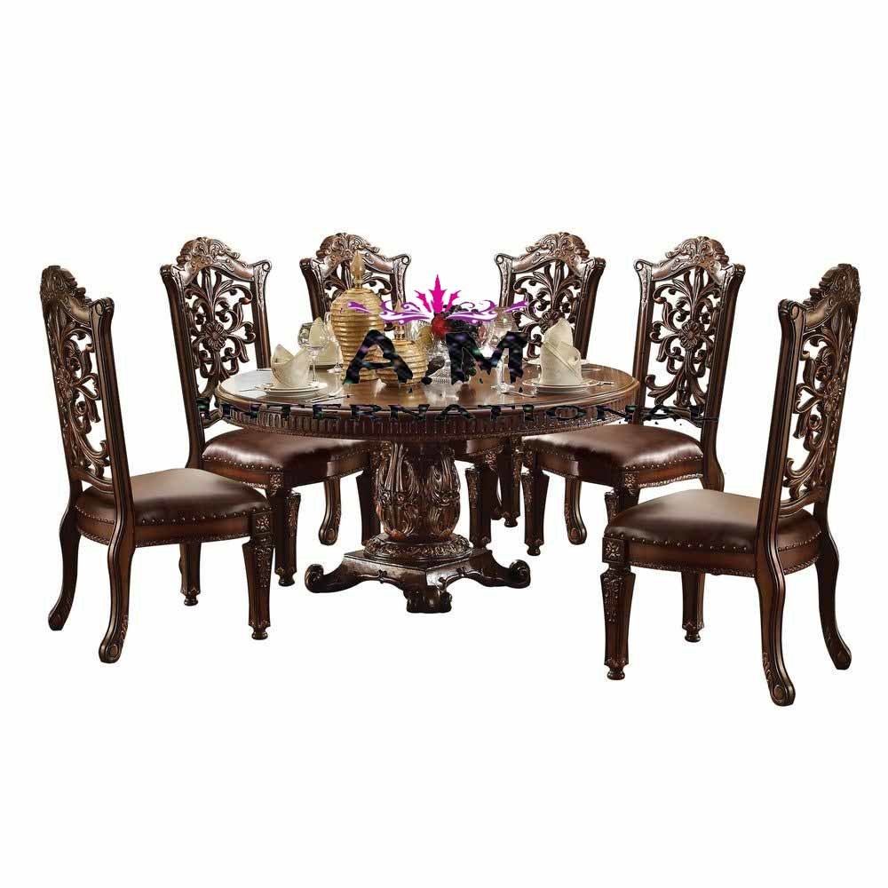 Handmade Luxurious 6 Seater Dining Table Set