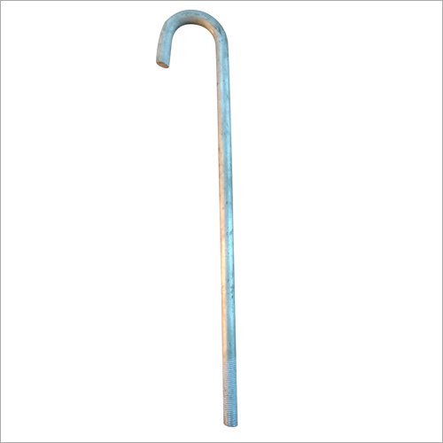 Ms Threaded J Bolt - Mild Steel, J Shape, Round Head, Polished Finish | Rust Proof, Easy To Install, Ideal For Structural Applications