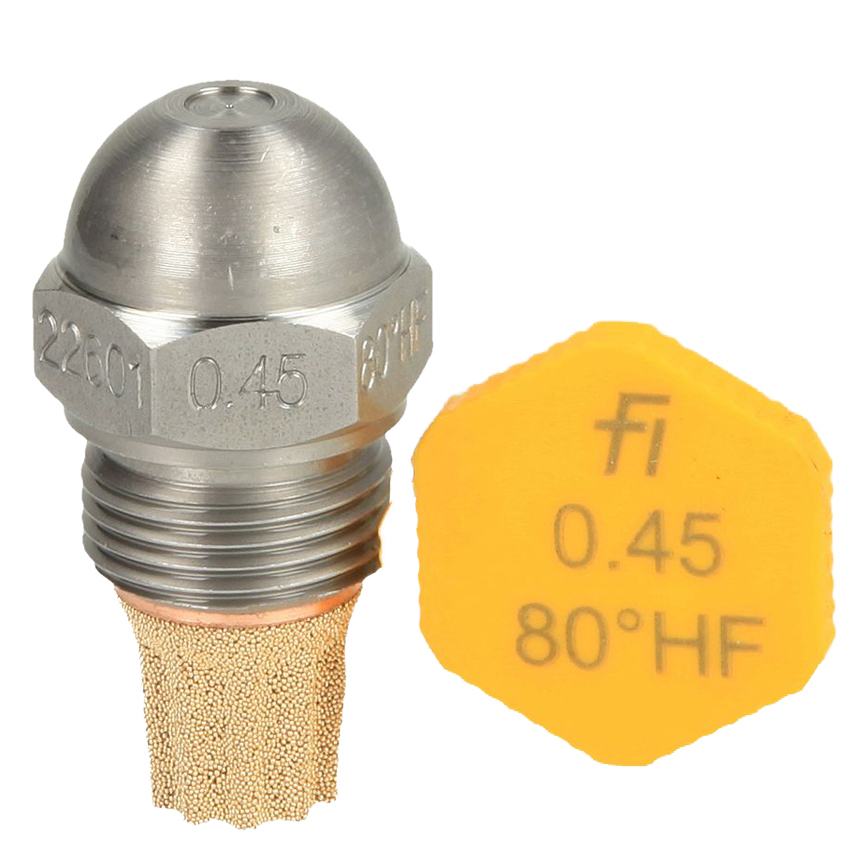 Fluidics Burner Nozzle - 80 Degree High Flow, Industrial Use, Available In Various Flow Rates