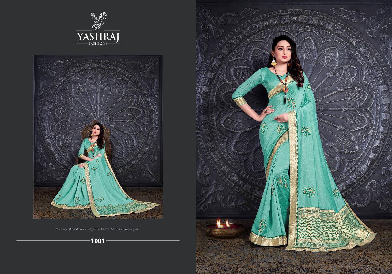 Murphy Silk Handwork Embroidery Butta Work Wedding Wear Banarasi Weaved Bordered Pallu Saree With Blouse - Georgette Material, Embroidered Pattern | Suitable For Rainy, Spring, Summer & Winter Seasons