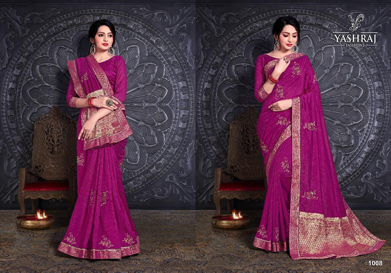 Murphy Silk Handwork Embroidery Butta Work Wedding Wear Banarasi Weaved Bordered Pallu Saree With Blouse - Georgette Material, Embroidered Pattern | Suitable For Rainy, Spring, Summer & Winter Seasons