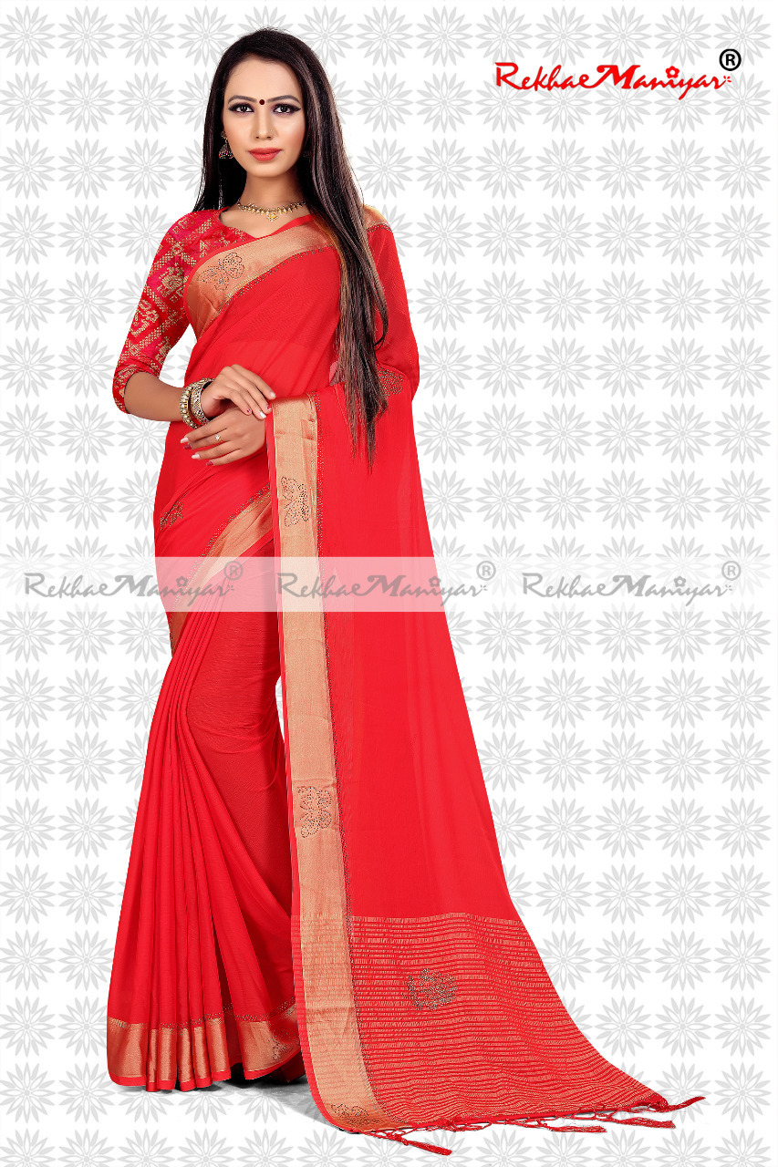 Art Silk Swarovski Diamond Party Wear Saree - Georgette Fabric, Zari Work | Suitable For Summer, Winter, Rainy, Spring With Matching Blouse