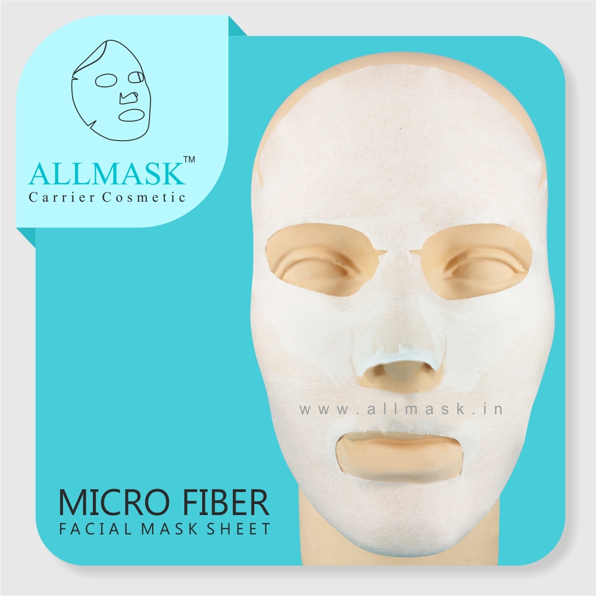 Micro Fiber Facial Mask Sheet - Non Woven Fabric, White Color, Ultra-fine Synthetic Fiber | Soft Silk Feel, Disposable, Good Water Retention