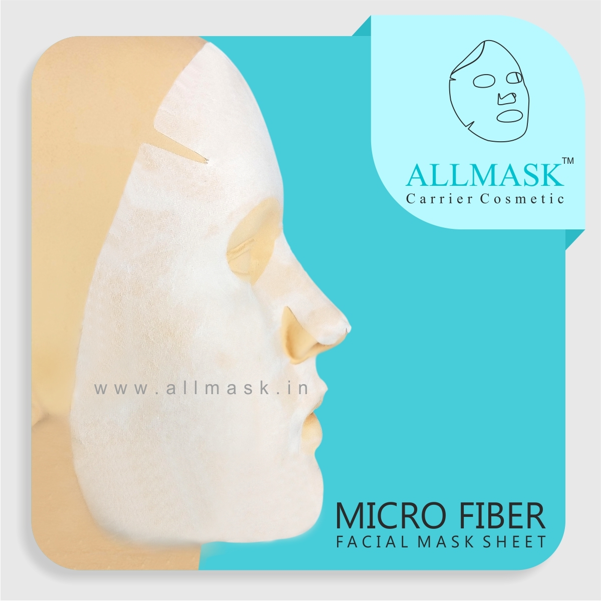 Micro Fiber Facial Mask Sheet - Non Woven Fabric, White Color, Ultra-fine Synthetic Fiber | Soft Silk Feel, Disposable, Good Water Retention