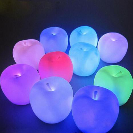 LED Apple Candle - PC Material, Energy Saving 50W Light Source | Multi-Color, Modern Design, Apple Shape