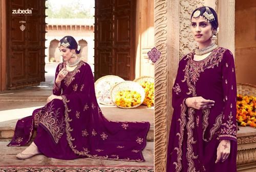 Maroon Zubeda Brand Straight Cut Salwar Suits