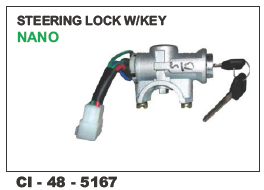 Steering Lock w/keys Nano - Durable Steel, Compact Design, Vehicle Type: 4 Wheeler | Includes Warranty for Enhanced Security and Access Control