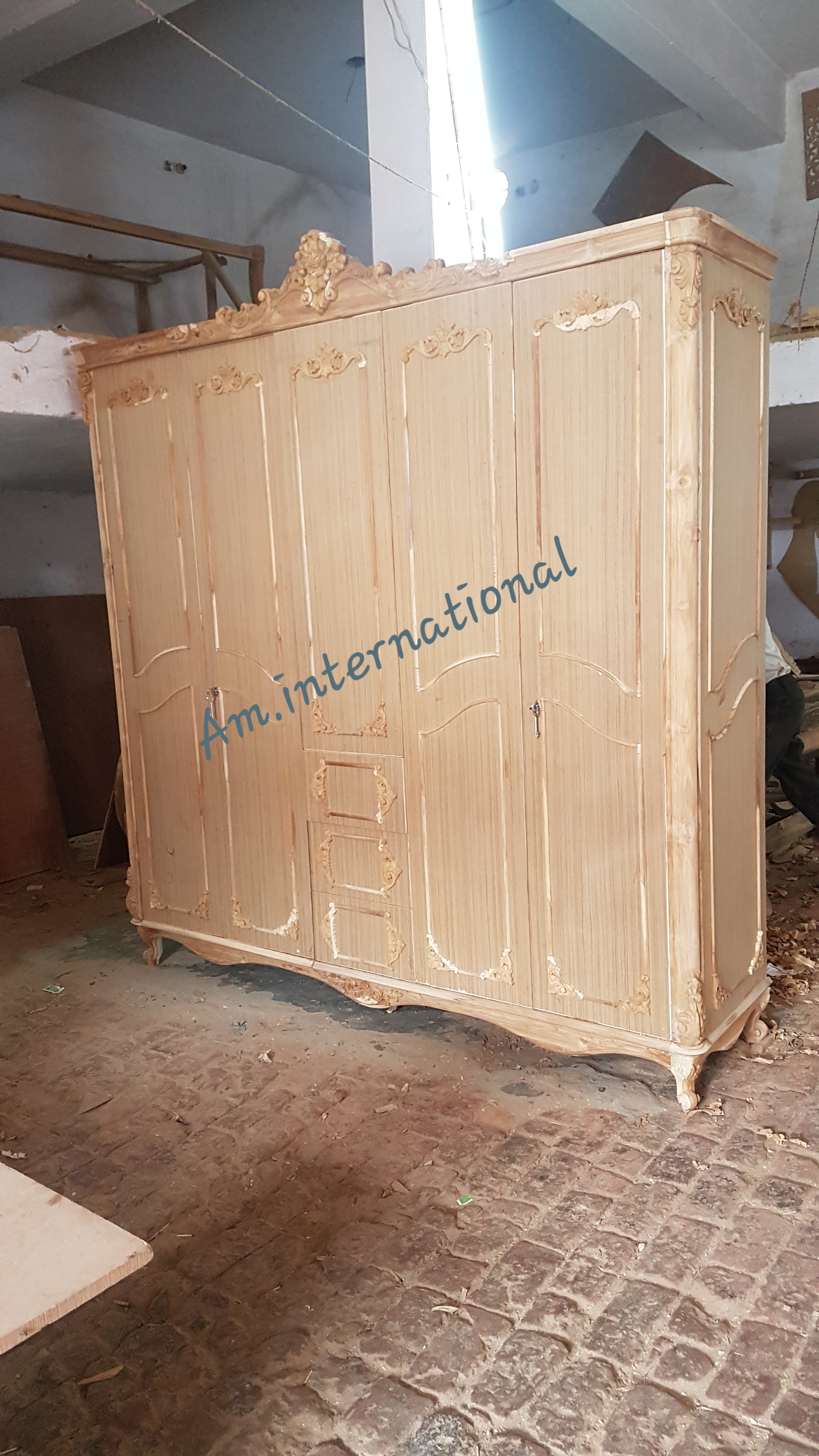 Wooden Cupboard - Solid Teak Wood, Handcrafted Indian Style | Eco-friendly, No Assembly Required, Premium Finish