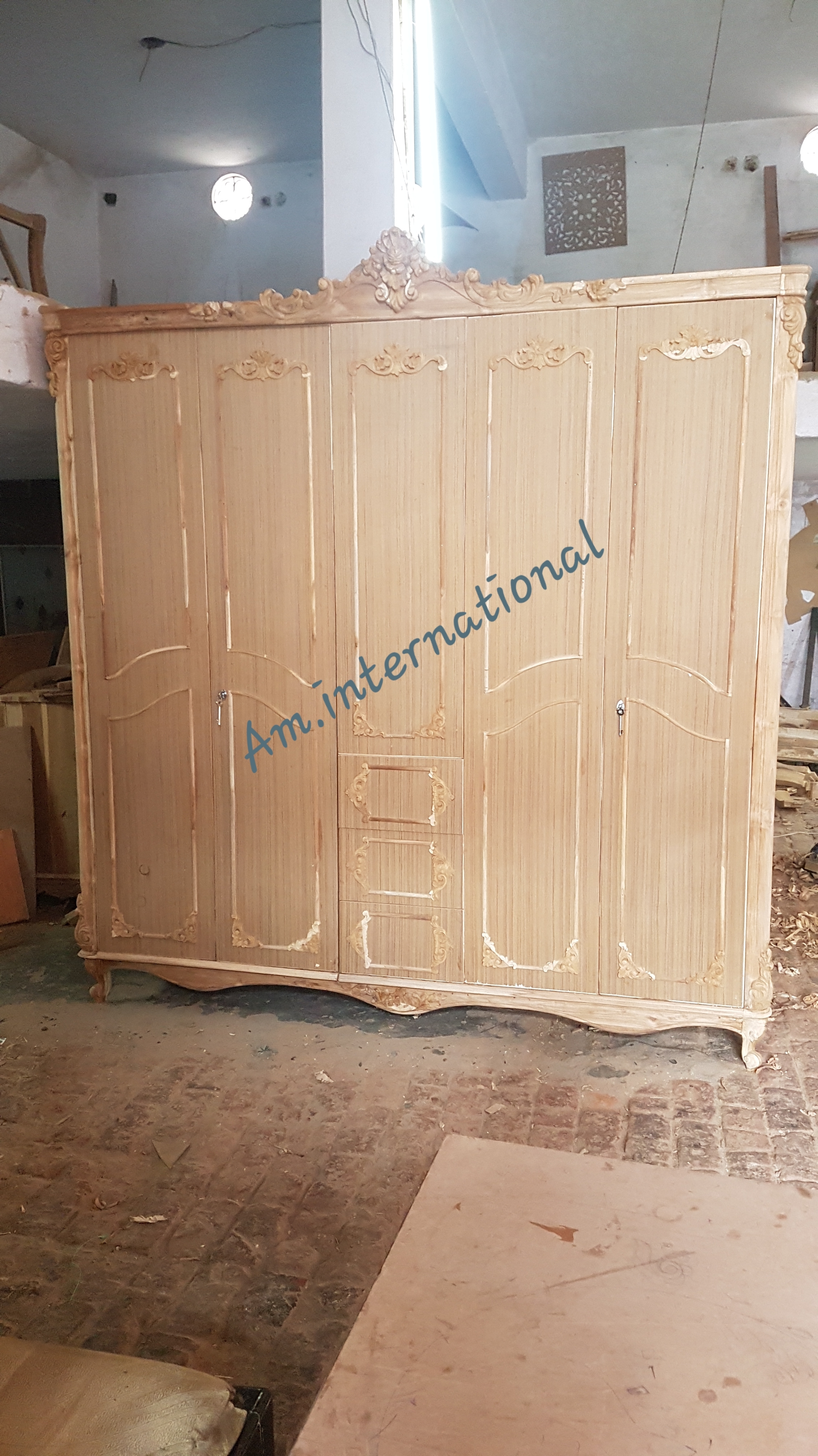 Wooden Cupboard - Solid Teak Wood, Handcrafted Indian Style | Eco-friendly, No Assembly Required, Premium Finish