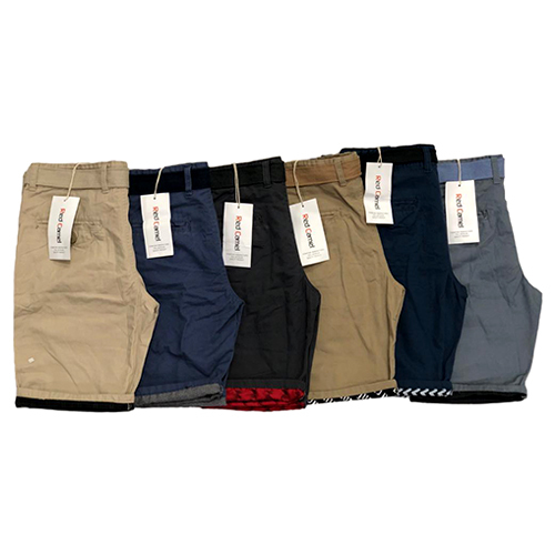 Men's Casual Shorts - Cotton Material, Mid-Thigh Length, Regular Fit | Elastic Waistband, Zip Fly Closure, Two Side Pockets