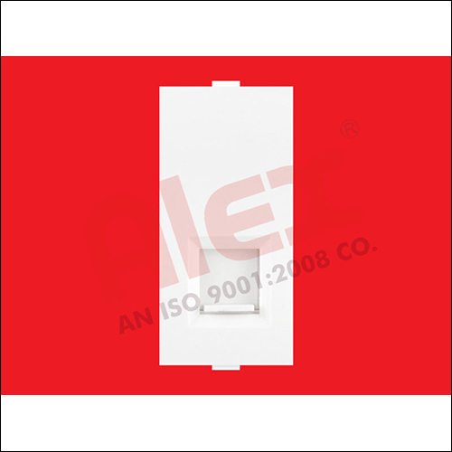 RJ 11 Tel Jack 2 Line With Shutter - Polycarbonate Material, White Color , Durable Design for Easy Use in Banks, MNCs, Hotels and More