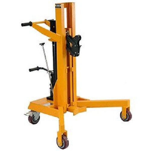 Drum Stacker - 400 Kg Capacity, 1550 Mm Lifting Height, Yellow | Lever-assisted Steering, Low Center Of Gravity, Over-discharge Protection, Adjustable Forks