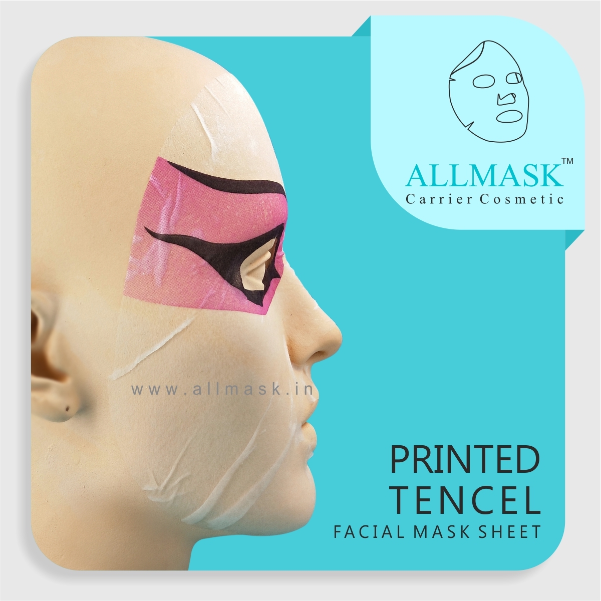 Tencel/invisible Eye Printed Facial Mask Sheet - Tencel Nonwoven Fabric, Multicolor, Soft, Breathable, Disposable, Eco-friendly, Customizable