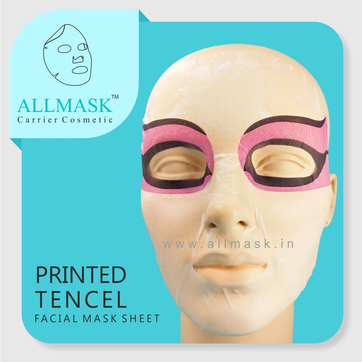 Tencel/invisible Eye Printed Facial Mask Sheet - Tencel Nonwoven Fabric, Multicolor, Soft, Breathable, Disposable, Eco-friendly, Customizable