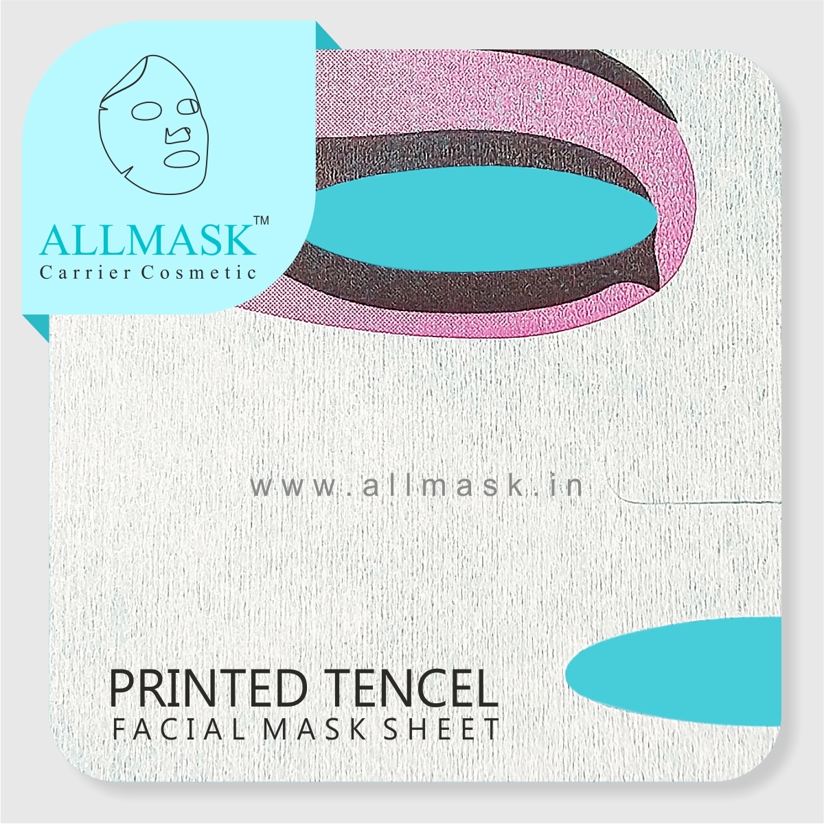 Tencel/invisible Eye Printed Facial Mask Sheet - Tencel Nonwoven Fabric, Multicolor, Soft, Breathable, Disposable, Eco-friendly, Customizable