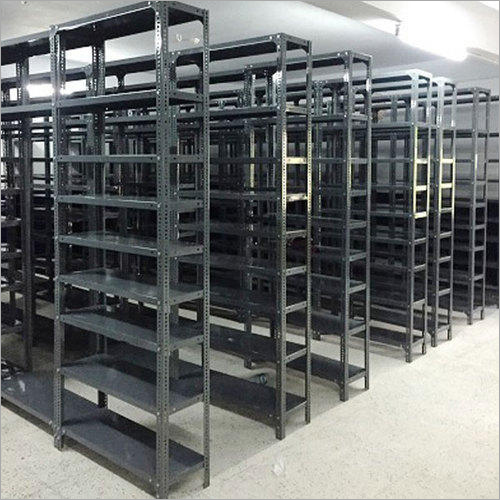 Commercial Slotted Angle Storage Rack - Mild Steel, 8x3 Feet Dimensions, 2 mm Sheet Thickness | 70 Kg Load Capacity Per Layer, Free Standing Unit for Commercial Use