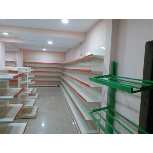 Showroom Display Rack - Mild Steel, 7 Feet, Wall Mounted, 6 Shelves | Durable Design, Powder Coated Finish