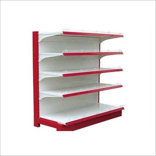 Grocery Display Rack - Mild Steel 5 Shelves, Free Standing Unit with Elegant Design and Optimal Strength