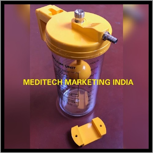 Ward Vacuum Jar - Polycarbonate, 600ml | Plastic Cap With Trap, Vacuum Gauge, Transparent Unbreakable Design, Clearly Labeled Yellow Lid