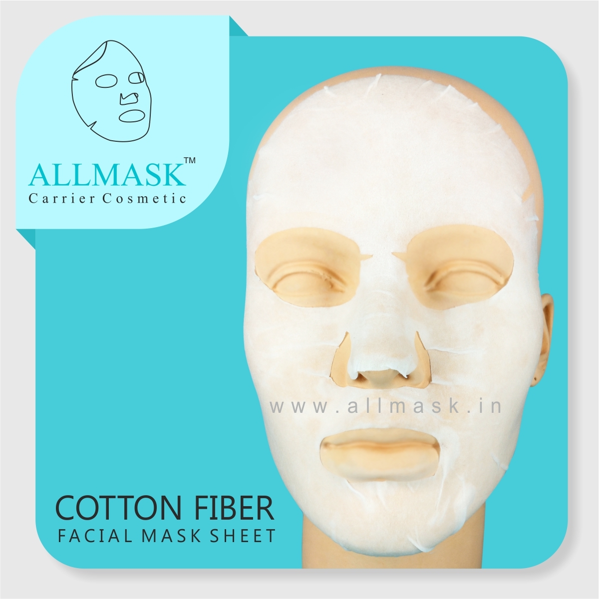 Cotton Facial Mask Sheet - 100% Natural Cotton Fibre, White Color | Soft, Absorbent, Eco-friendly, Decomposes In 6 Months