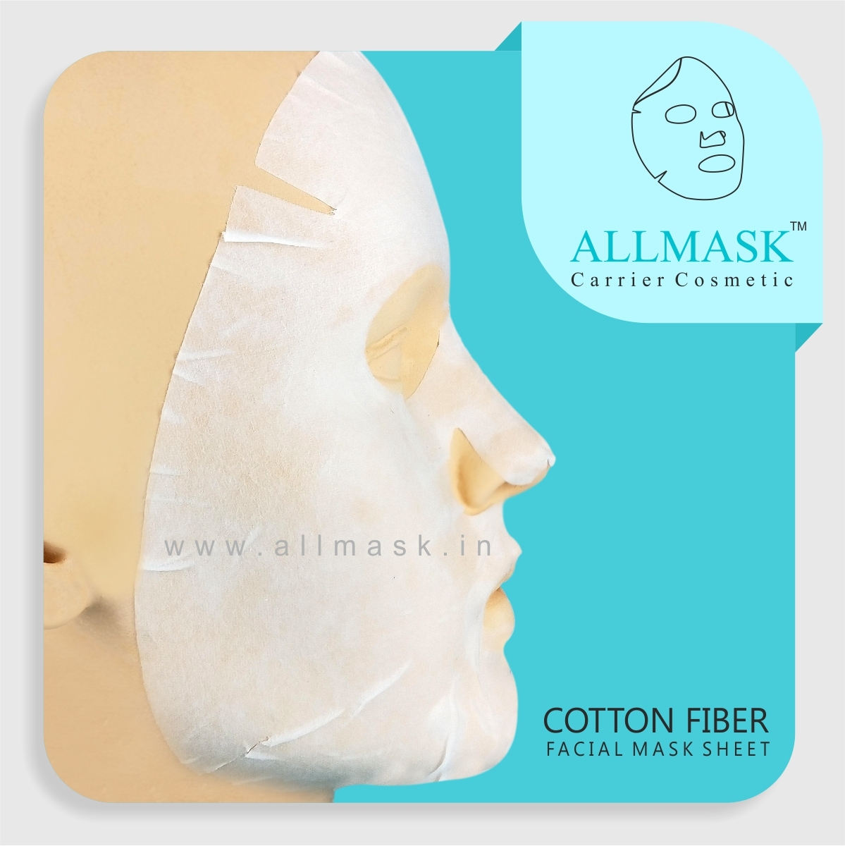 Cotton Facial Mask Sheet - 100% Natural Cotton Fibre, White Color | Soft, Absorbent, Eco-friendly, Decomposes In 6 Months