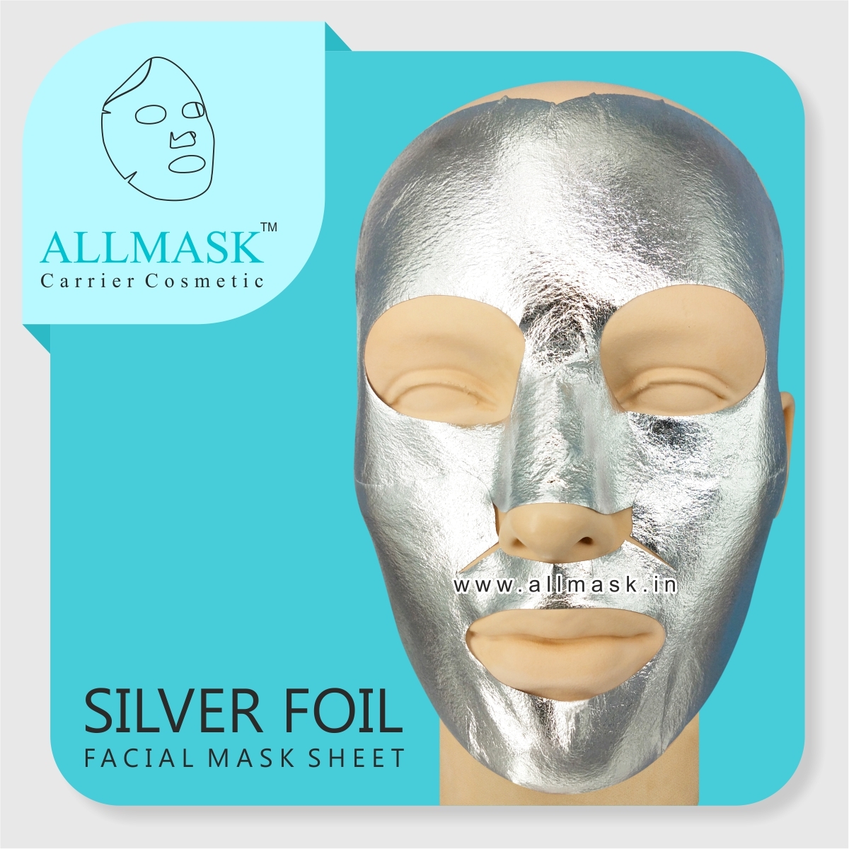 Silver Foil Facial Mask Sheet - Non Woven Fabric