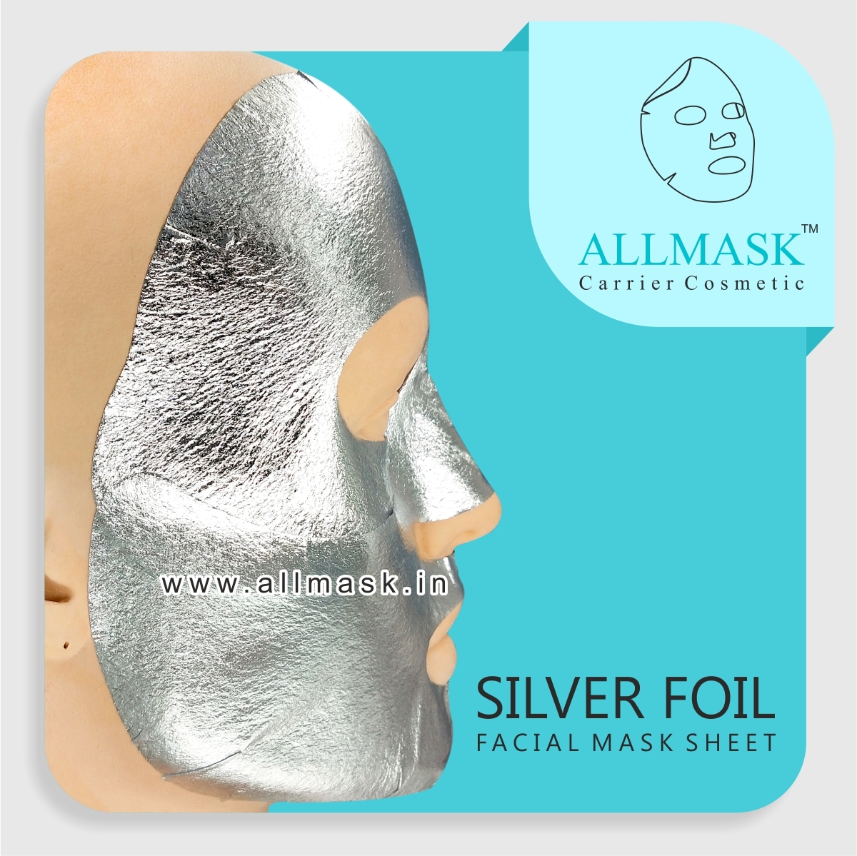 Silver Foil Facial Mask Sheet - Non Woven Fabric