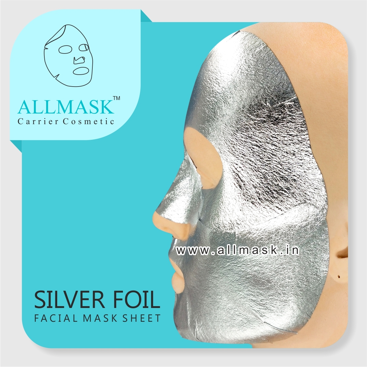 Silver Foil Facial Mask Sheet - Non Woven Fabric