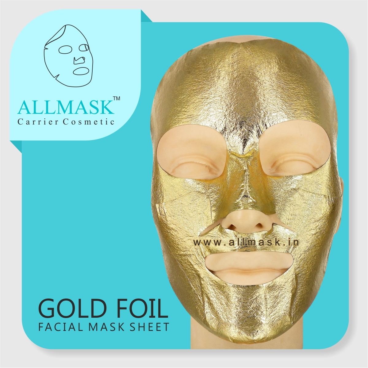 Gold Foil Dry Mask Sheet - Non Woven Fabric, 3-year Shelf Life | 100% Original, Disposable, Serum Delivery Enhancement