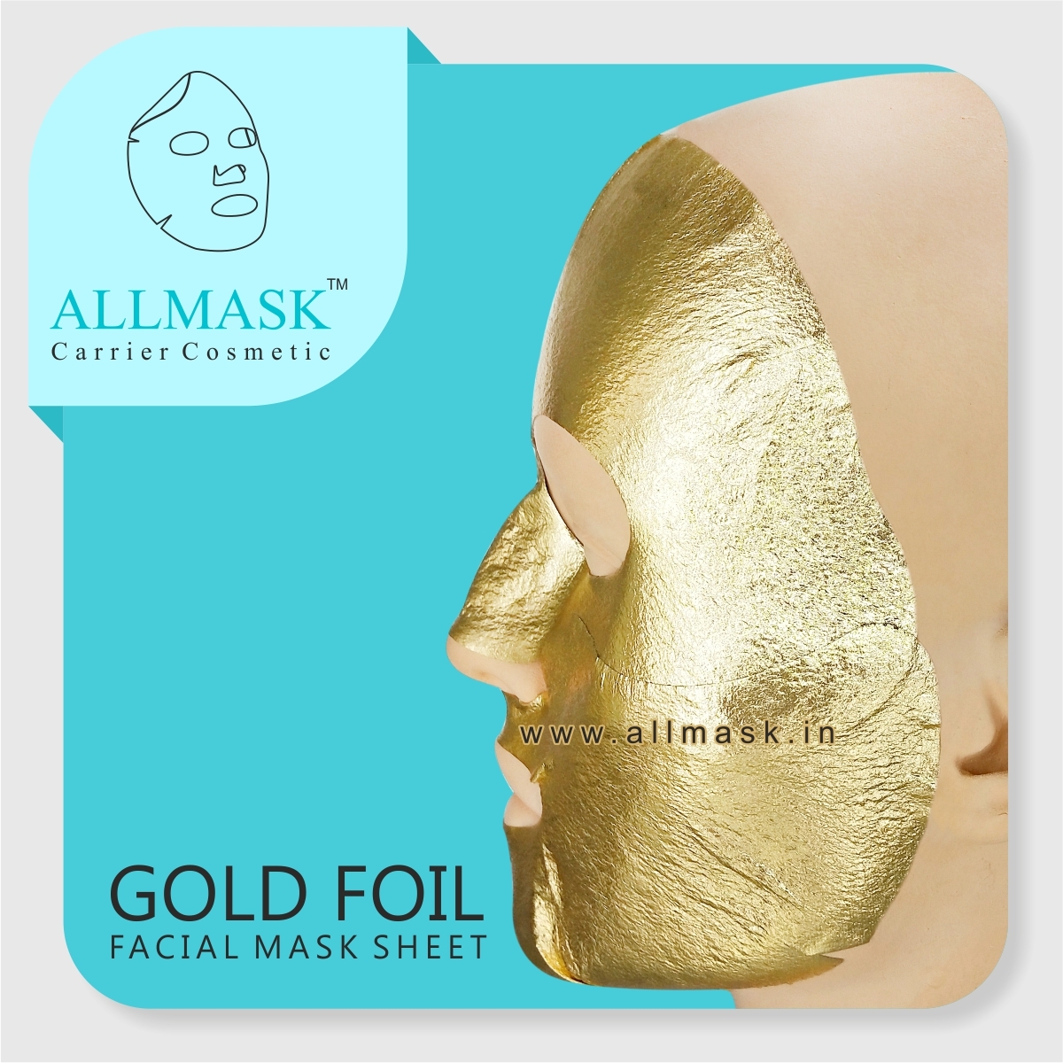 Gold Foil Dry Mask Sheet - Non Woven Fabric, 3-year Shelf Life | 100% Original, Disposable, Serum Delivery Enhancement