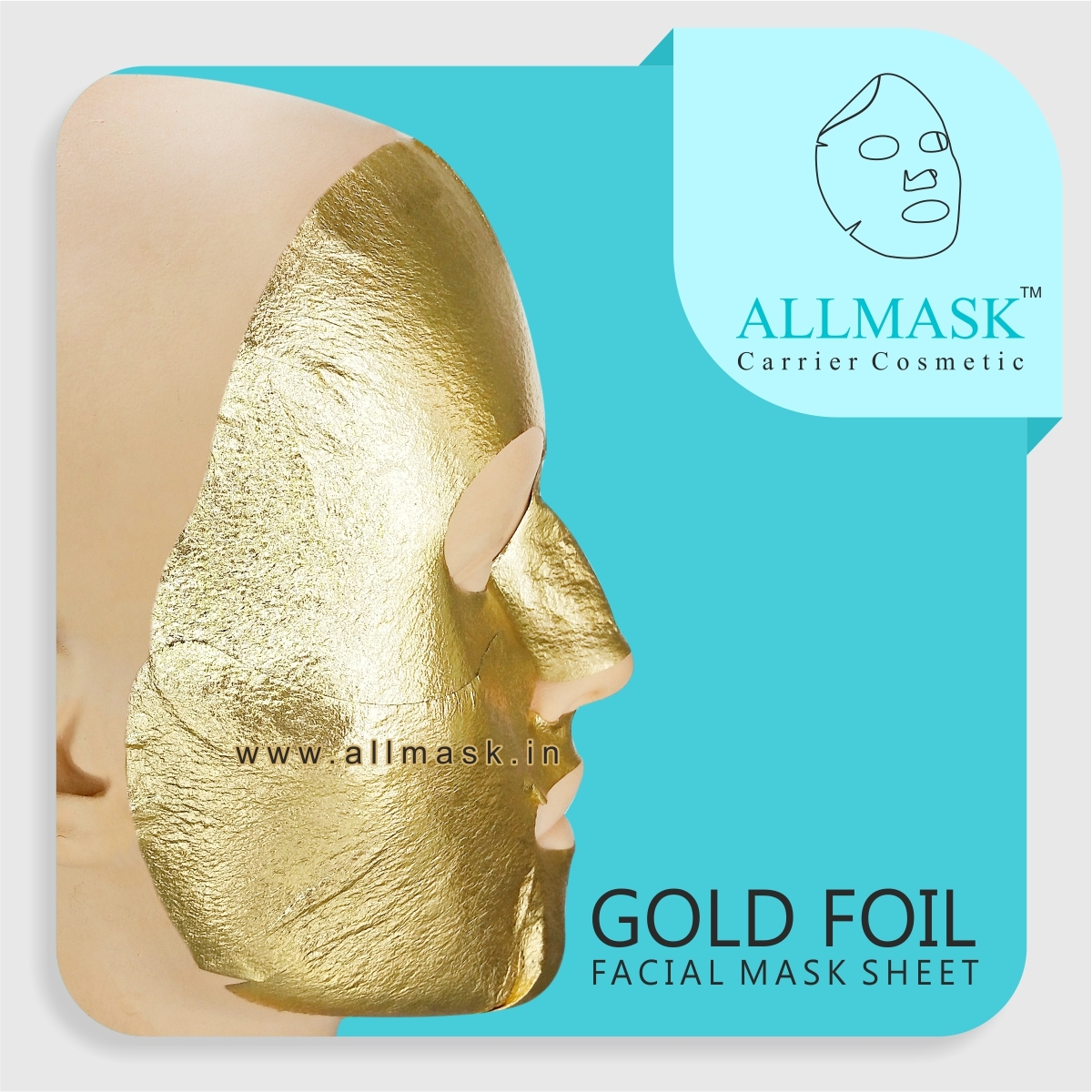 Gold Foil Dry Mask Sheet - Non Woven Fabric, 3-year Shelf Life | 100% Original, Disposable, Serum Delivery Enhancement
