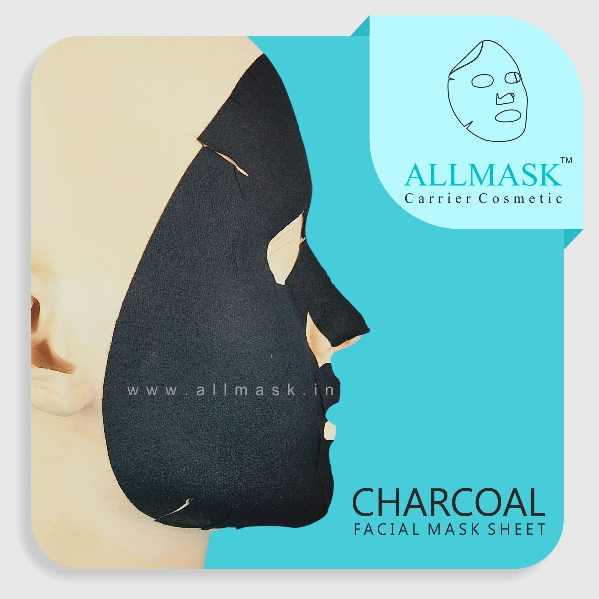 Charcoal Facial Mask Sheet - Bamboo Charcoal Fibre, Black - Eco-friendly, 100% Natural, Super Smooth Texture, Super Absorption Features