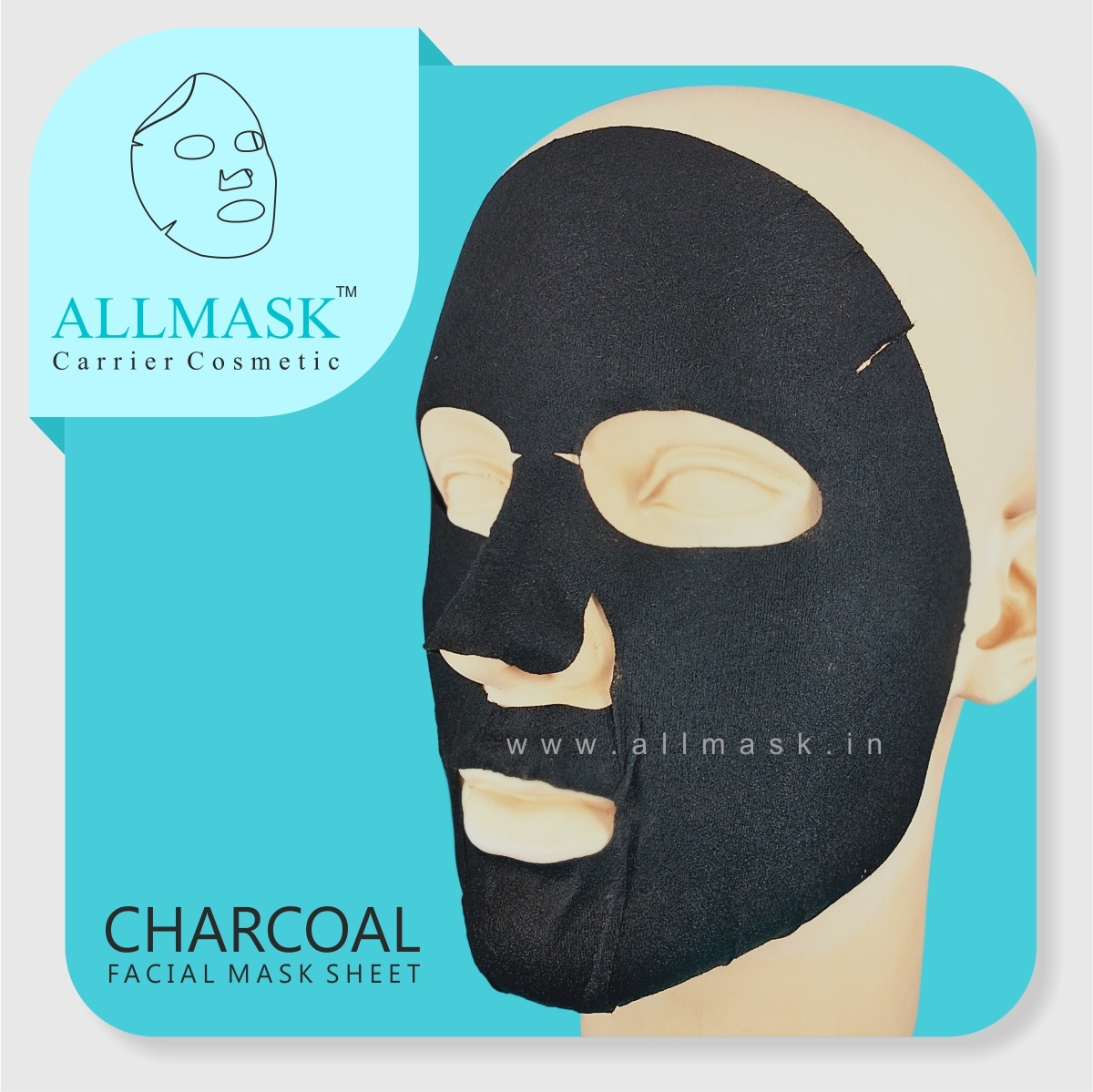 Charcoal Facial Mask Sheet - Bamboo Charcoal Fibre, Black - Eco-friendly, 100% Natural, Super Smooth Texture, Super Absorption Features