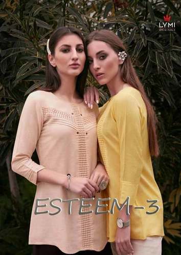 Rayon Short Top - Rayon Flex, S-3XL, 3/4 Sleeve, Embroidered Design | Cool Dry, Quick Dry, Washable, Customized Logo, Casual Style
