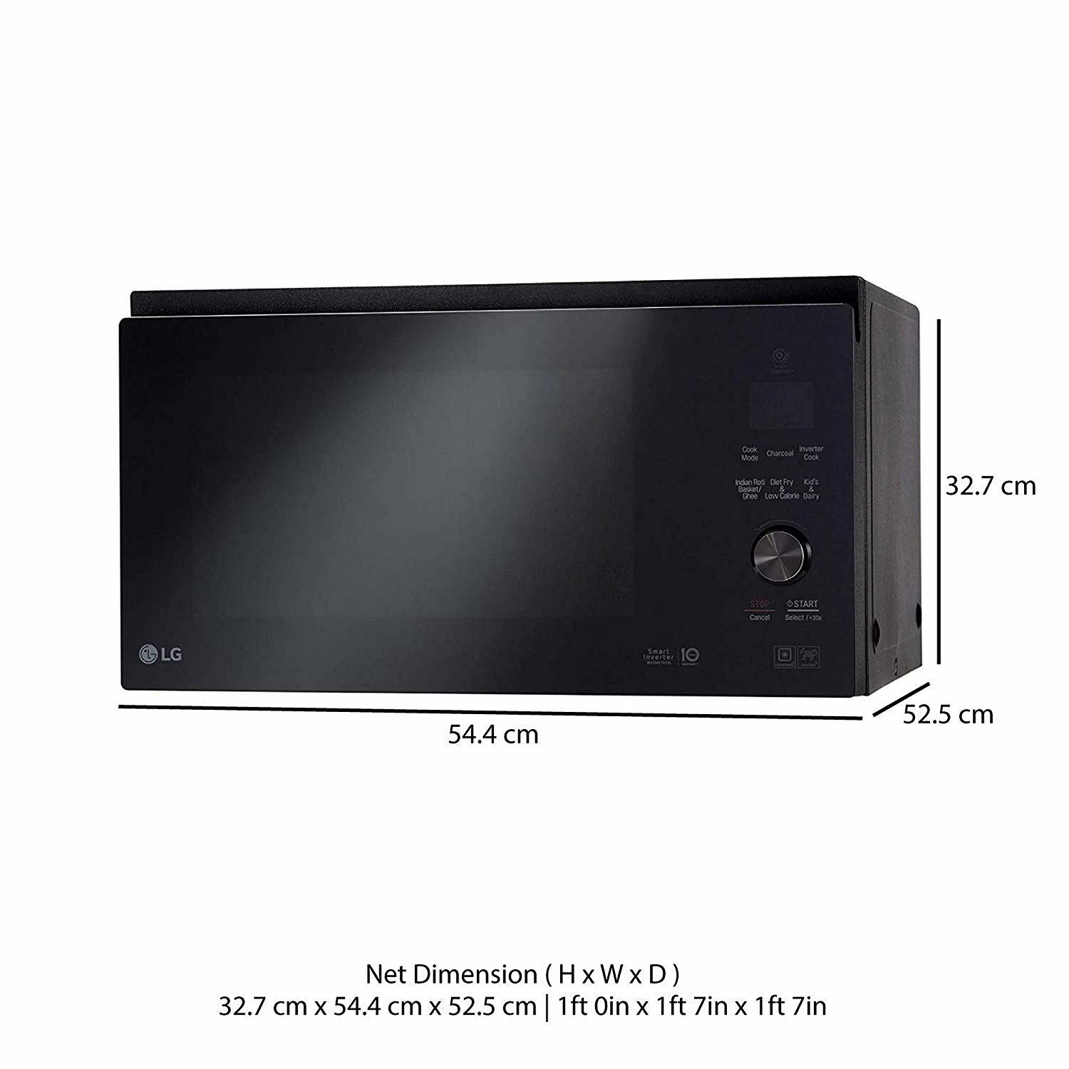 Lg 39 L Neochef Convection Microwave Oven With Smart Inverter (Mj3965bqs, Black)