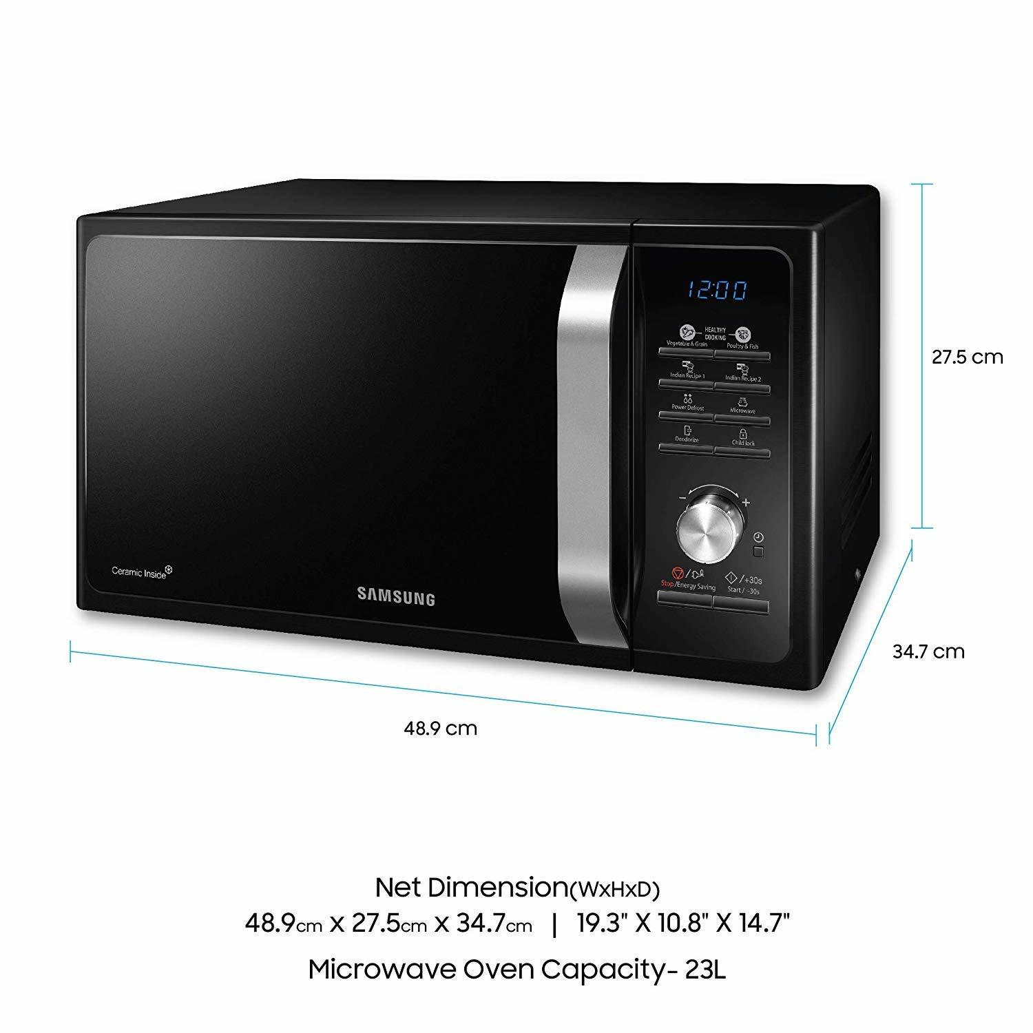 Samsung 23 L Solo Microwave Oven (Ms23f301tak/tl, Black)