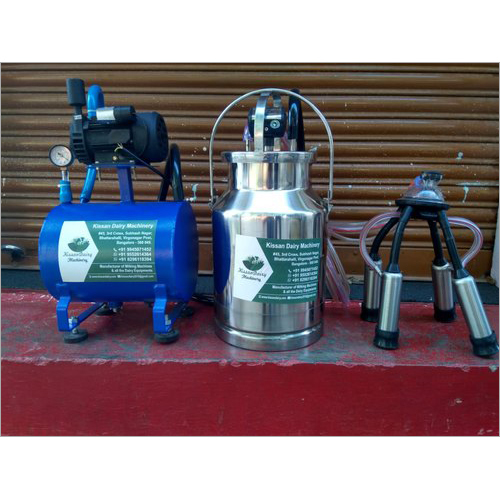 Portable Milking Machine - SS304, 20 Ltrs, 0.35 HP, 100 LPM, 240V, 50 Hz | Suitable for 5-6 Cows, 60:40 Pulsator Ratio, 24 mm Milk Pipe Liner