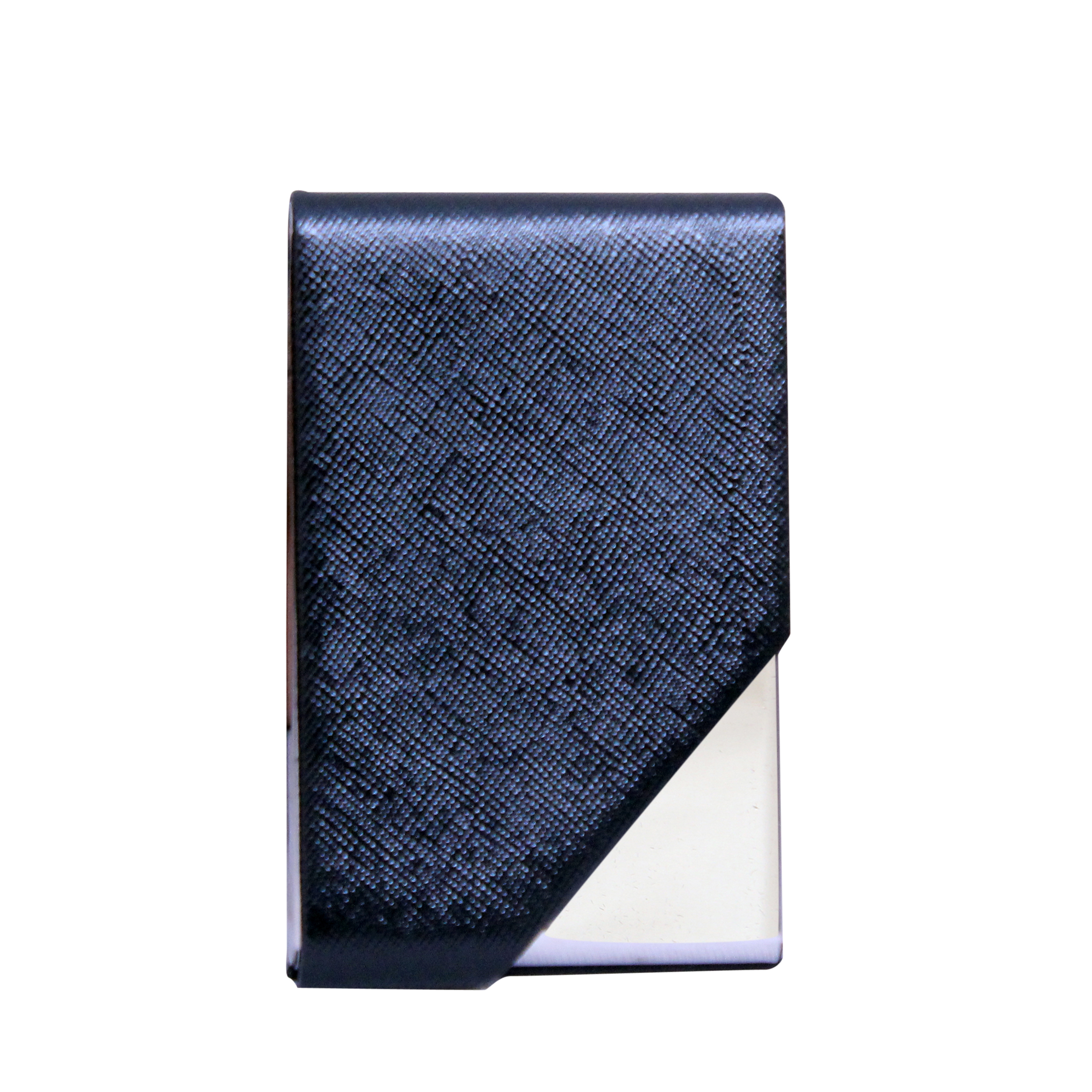Leather Card Holder - Pu Leather & Stainless Steel | Pocket-sized Case For 6 Cards, Professional Appearance, Available In Black And Blue