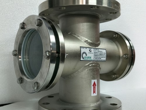 Double Window Sight Flow Indicator Glass - Color: Gray