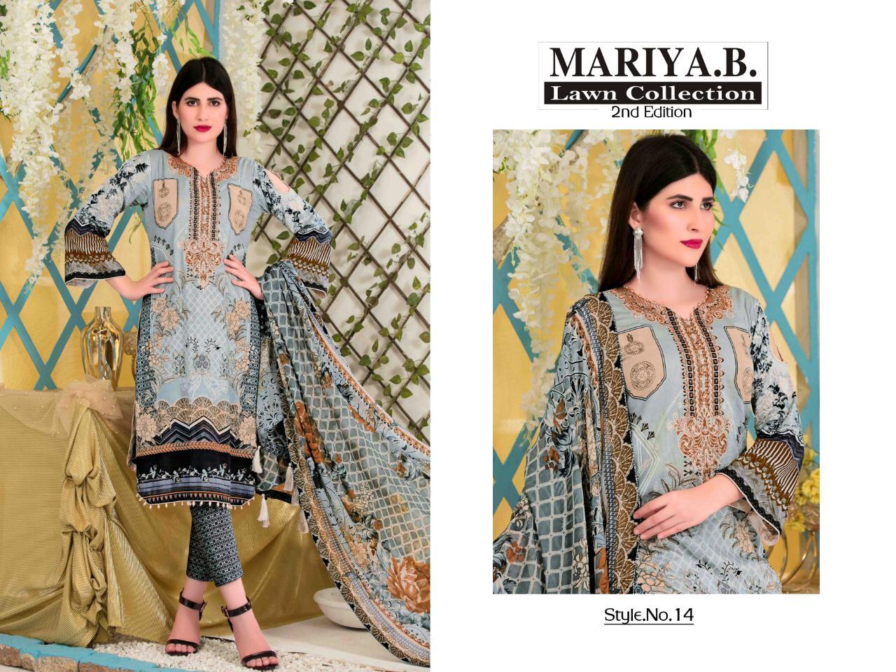 Blue Maria B Brand Pakisatani Lawn Salwar Kameez