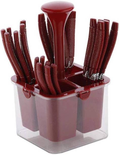 Container With Cutlery - Abs Material, Rectangular Shape, Transparent Design | 24 Pcs Stainless Steel Cutlery Set With Organized Storage Compartments