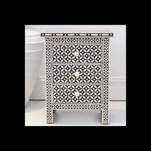 Bone inlay bedside table