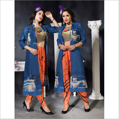 Quick Dry Dhoti With Crop Top Set