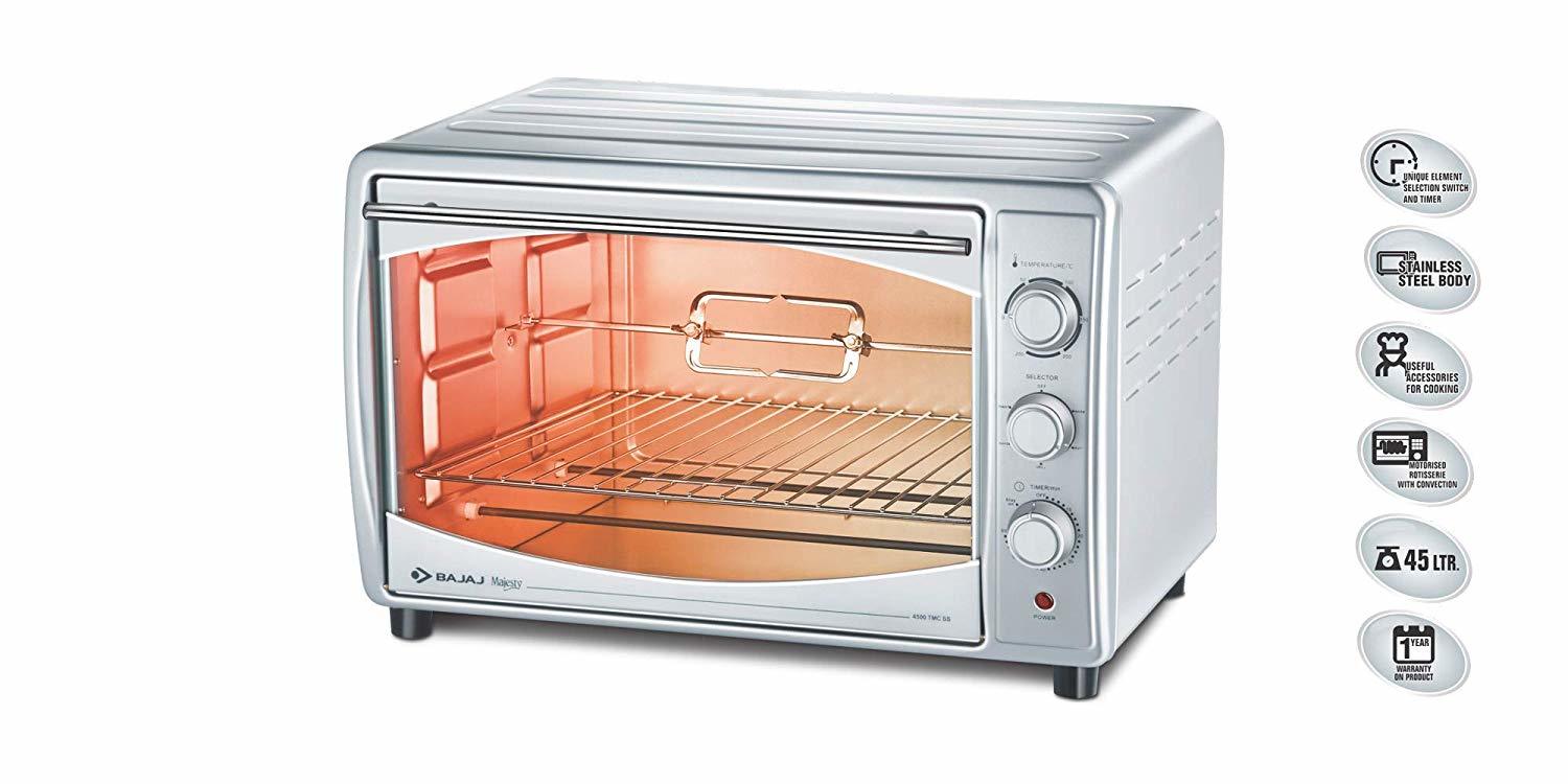 Bajaj Majesty 4500 Tmcss 45-litre Oven Toaster Grill (Silver)