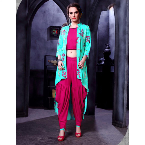 Cool Dry Designer Dhoti Top With Shrug Set