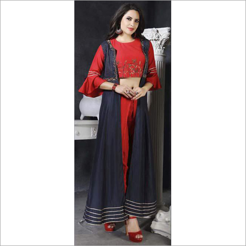 Cool Dry Dhoti And Top With Shrug Set