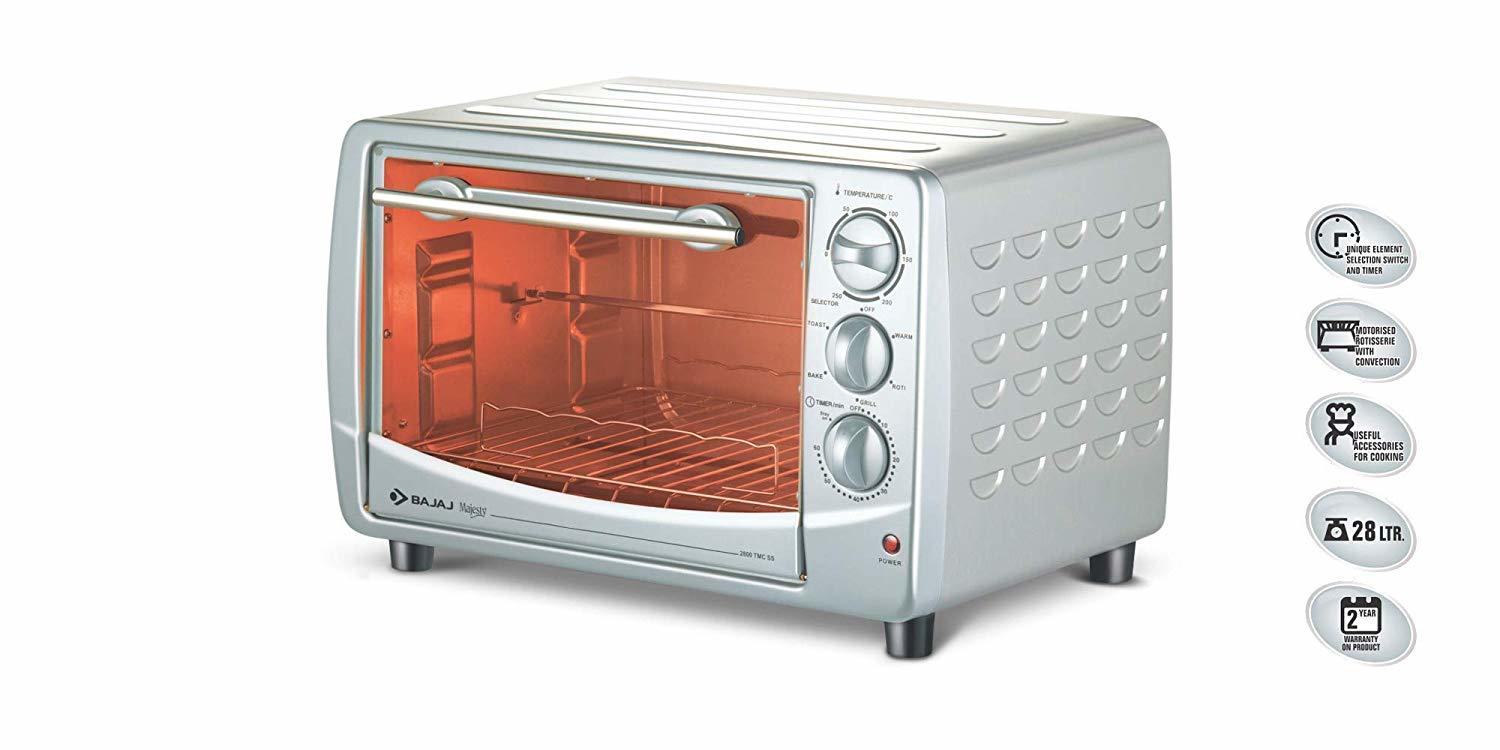 Bajaj Majesty 2800 Tmcss 28-litre Oven Toaster Grill (Silver)