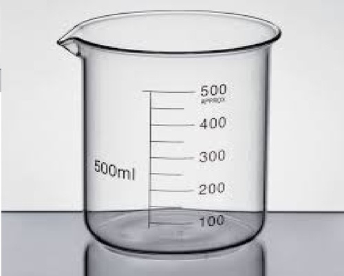 Laboratory Beaker - Borosilicate Glass, 500 ml Capacity , Accurate Volume, Chemical Resistance, Durable Build, Heat Resistant, Easy Pouring