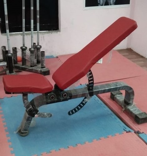 Adjustable Bench - PU Rexine Material, Manual Operation | Commercial Grade Strength Machine with 1-Year Warranty, Versatile Seat Color Options